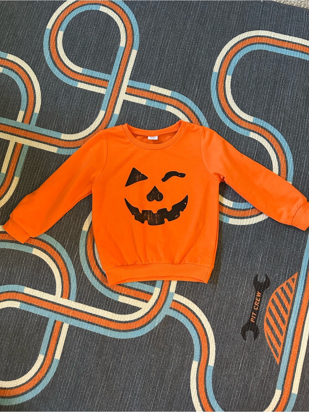 Kids Pumpkin Face Halloween Sweatshirt